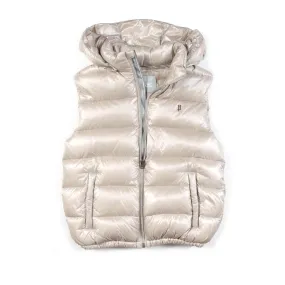 Herno Pearl Beige Vest For Girls And Teenagers