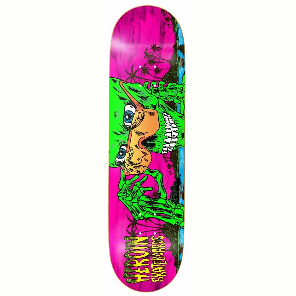 Heroin Skateboards Dalton Dern Skeleton Skateboard Deck 8.5