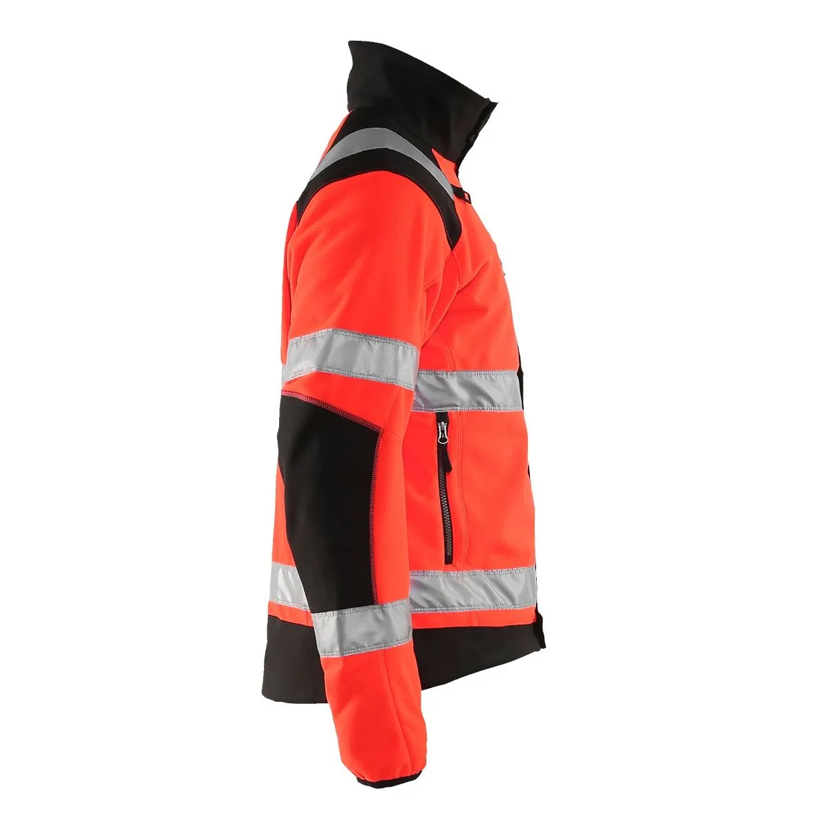 High Vis Windproof Fleece Jacket 4888 High Vis Geel/Marineblauw - Blå