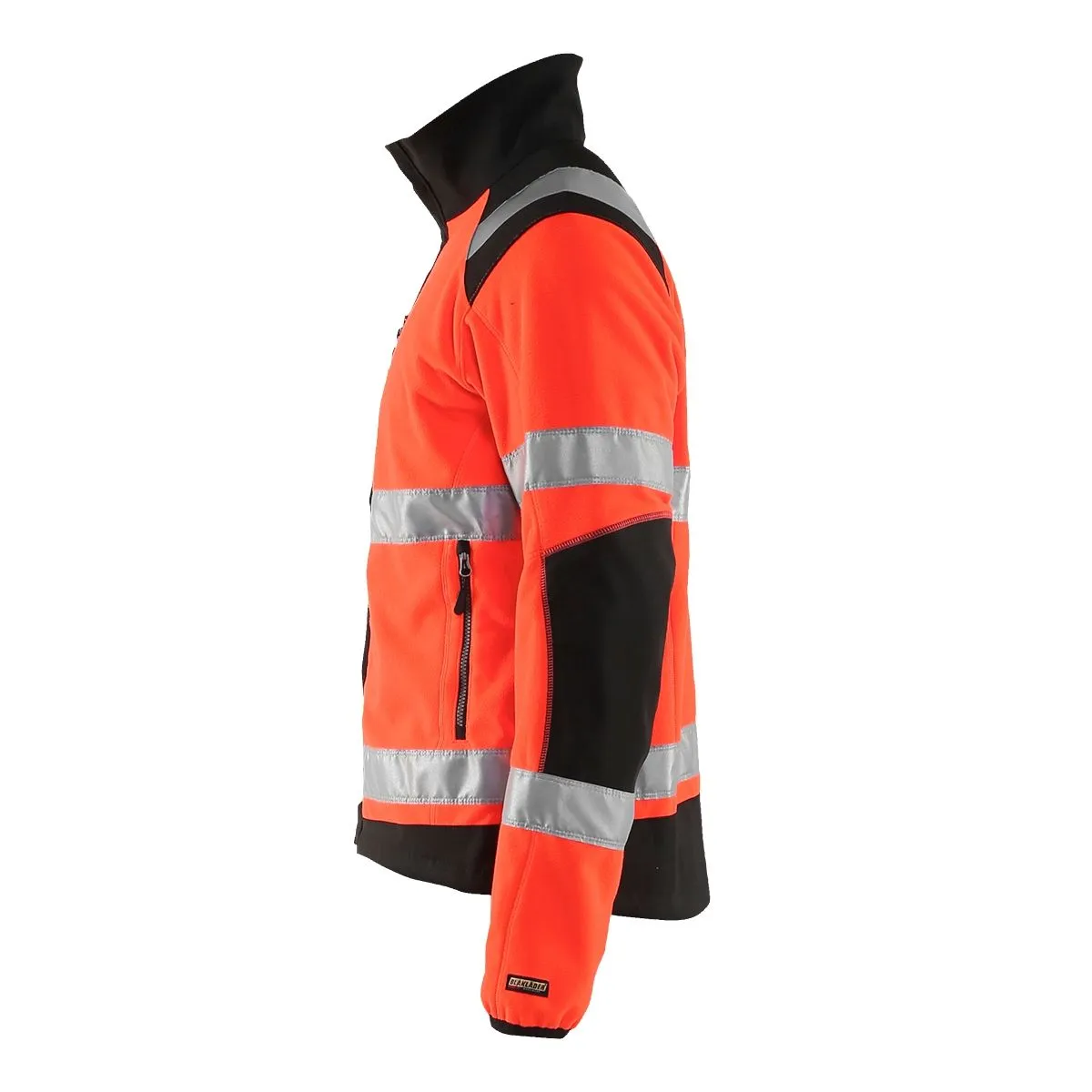 High Vis Windproof Fleece Jacket 4888 High Vis Geel/Marineblauw - Blå