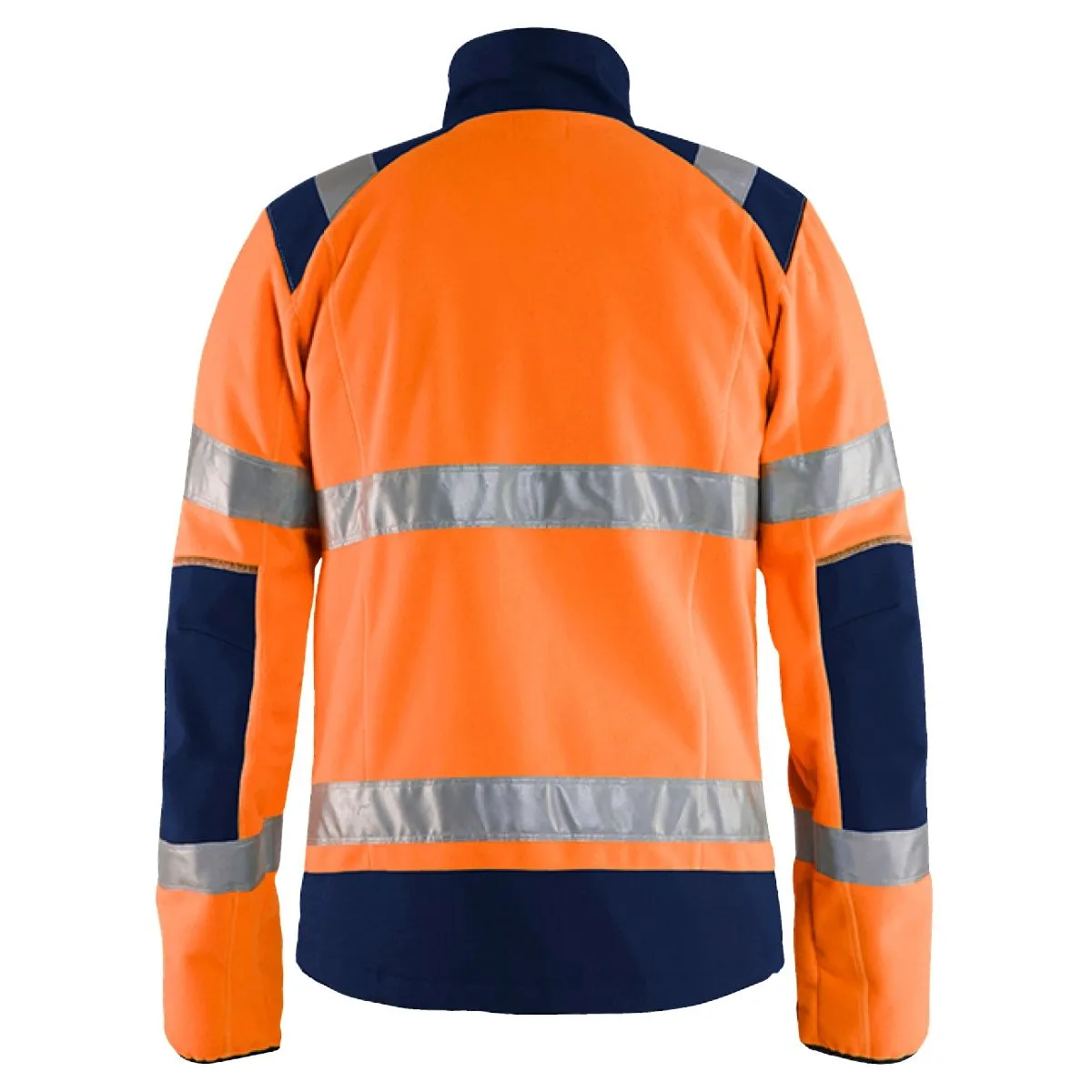 High Vis Windproof Fleece Jacket 4888 High Vis Geel/Marineblauw - Blå