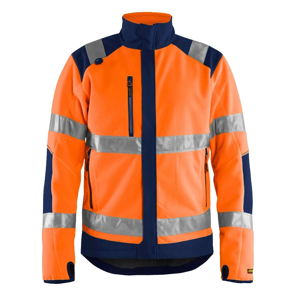 High Vis Windproof Fleece Jacket 4888 High Vis Geel/Marineblauw - Blå