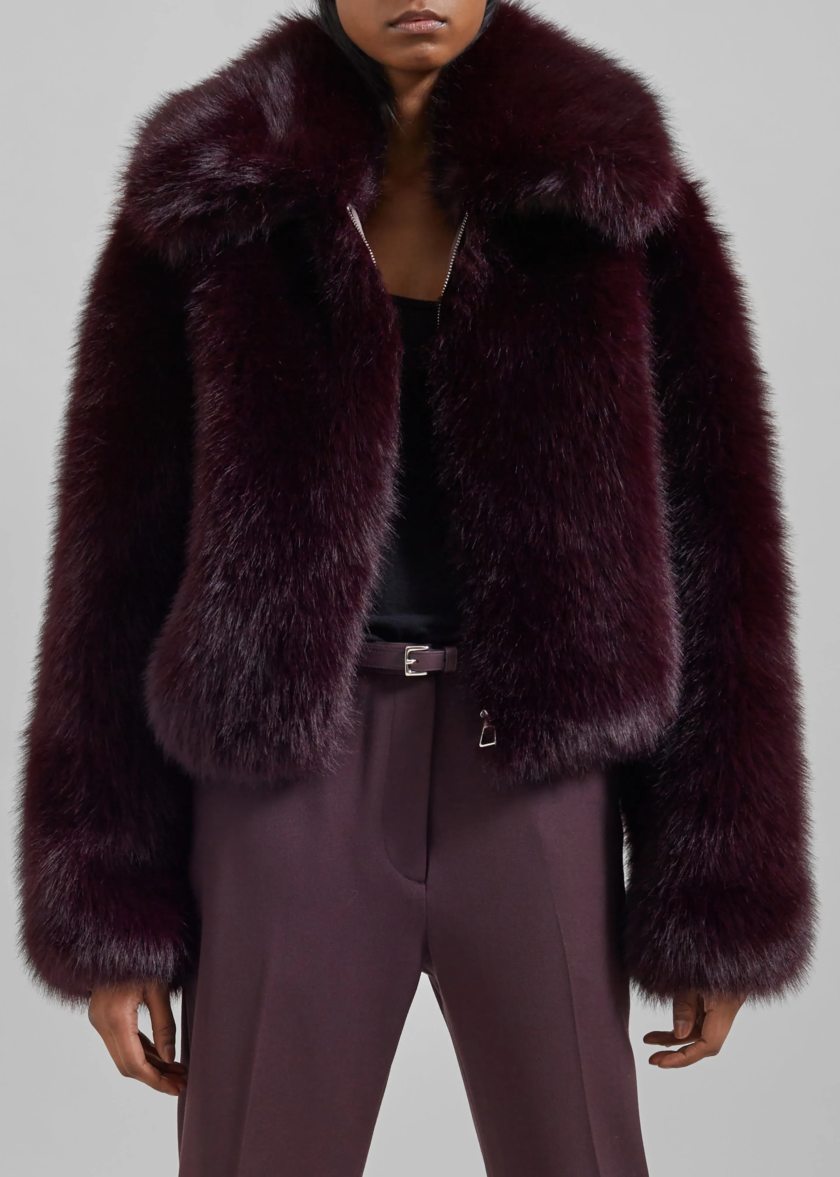 Hope Faux Fur Jacket - Plum