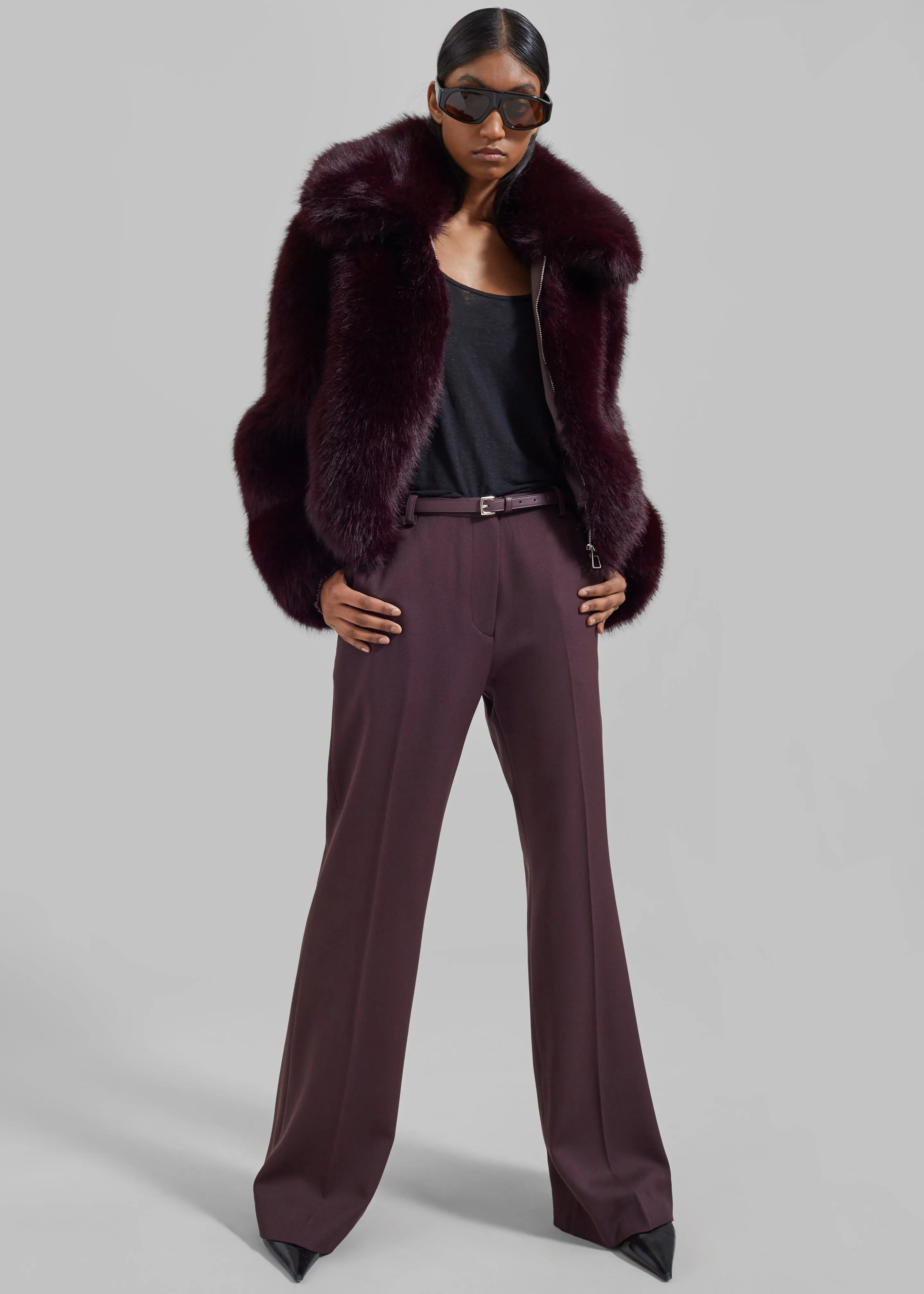 Hope Faux Fur Jacket - Plum