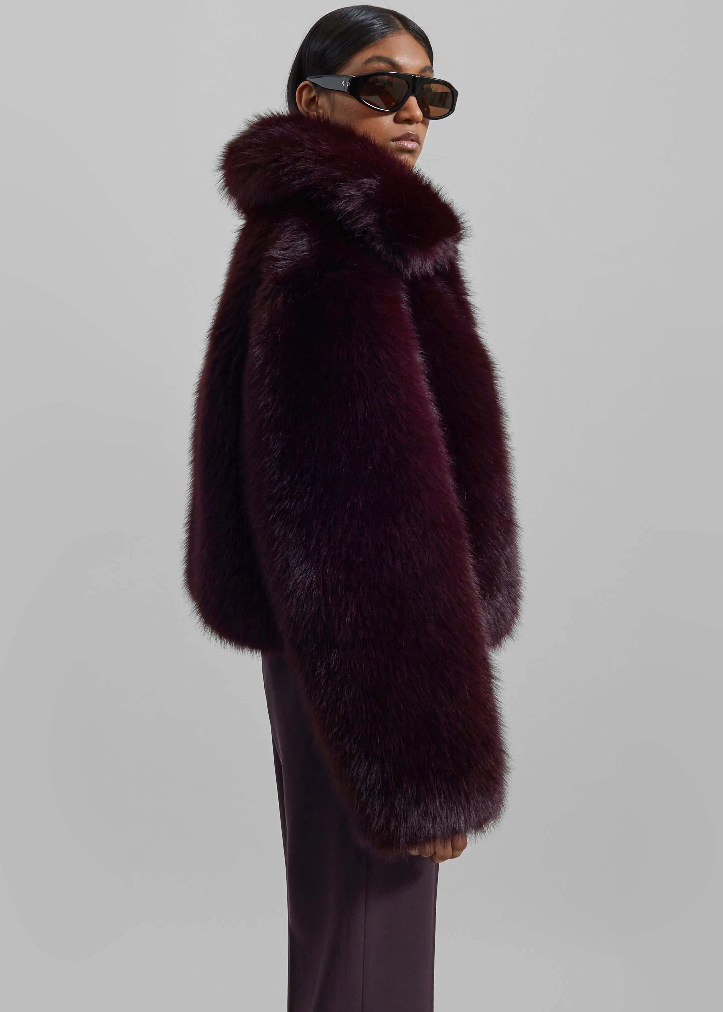 Hope Faux Fur Jacket - Plum