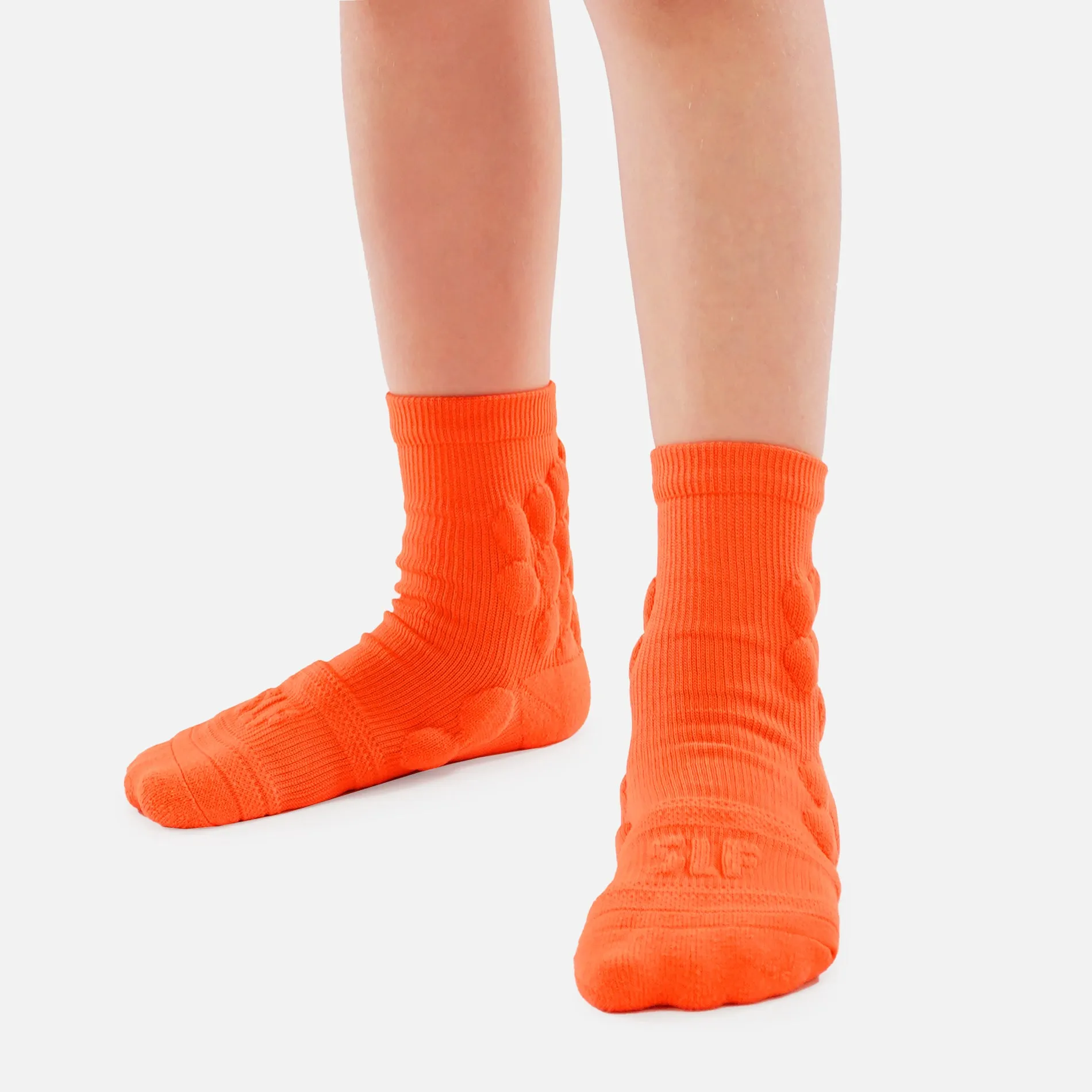 Hue Orange Football Padded Short Kids Socks