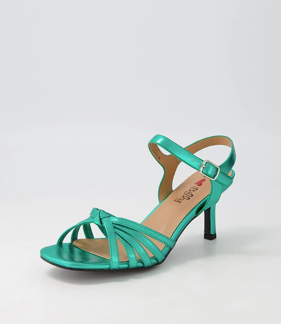 I LOVE BILLY Deriat Emerald Metallic Sandals