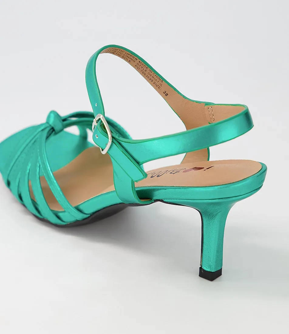 I LOVE BILLY Deriat Emerald Metallic Sandals