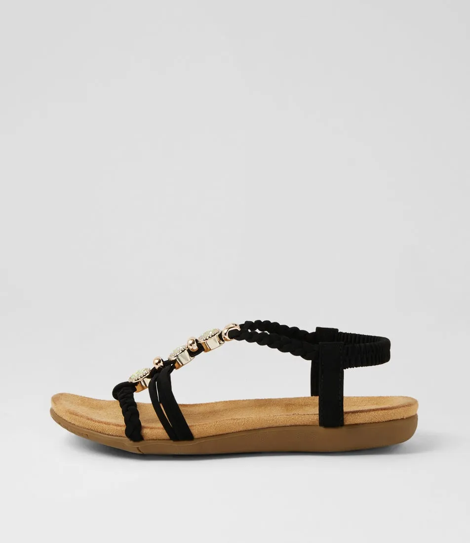 I LOVE BILLY Franki Black Multi Sandals