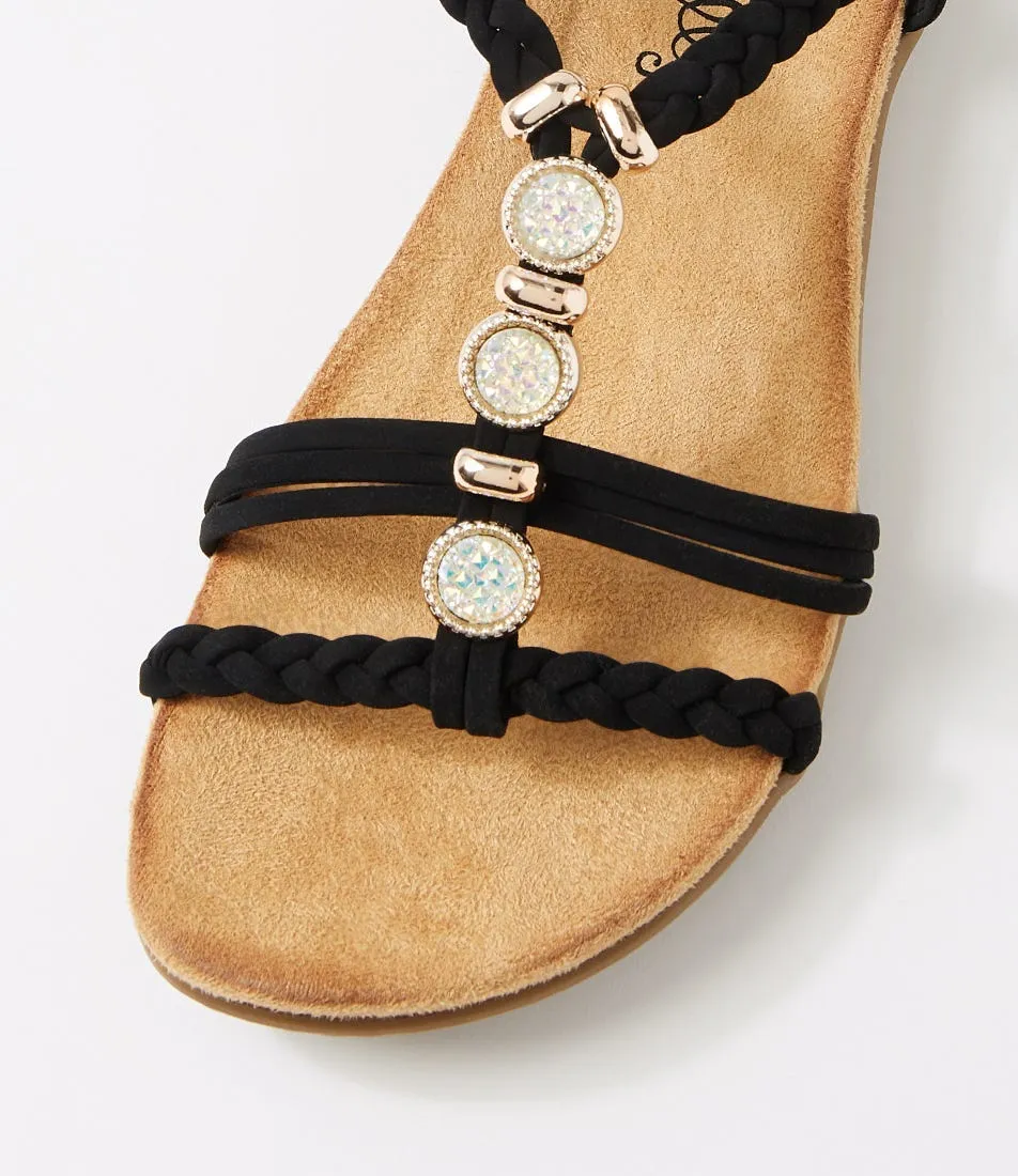 I LOVE BILLY Franki Black Multi Sandals