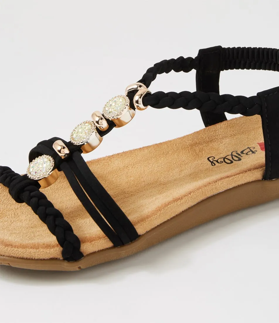 I LOVE BILLY Franki Black Multi Sandals