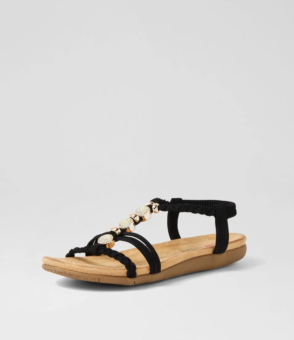 I LOVE BILLY Franki Black Multi Sandals