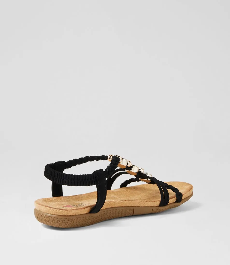 I LOVE BILLY Franki Black Multi Sandals