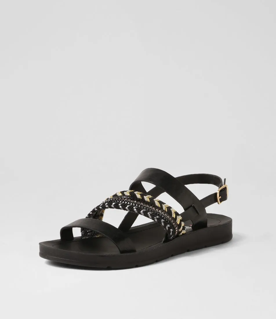 I LOVE BILLY Munnel Black Multi Sandals