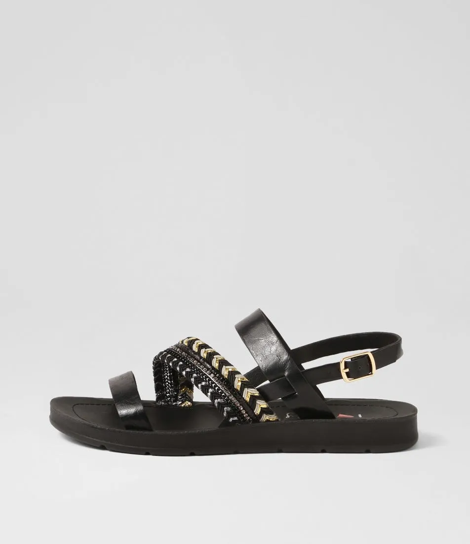 I LOVE BILLY Munnel Black Multi Sandals