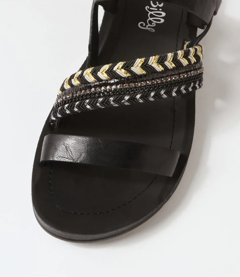 I LOVE BILLY Munnel Black Multi Sandals