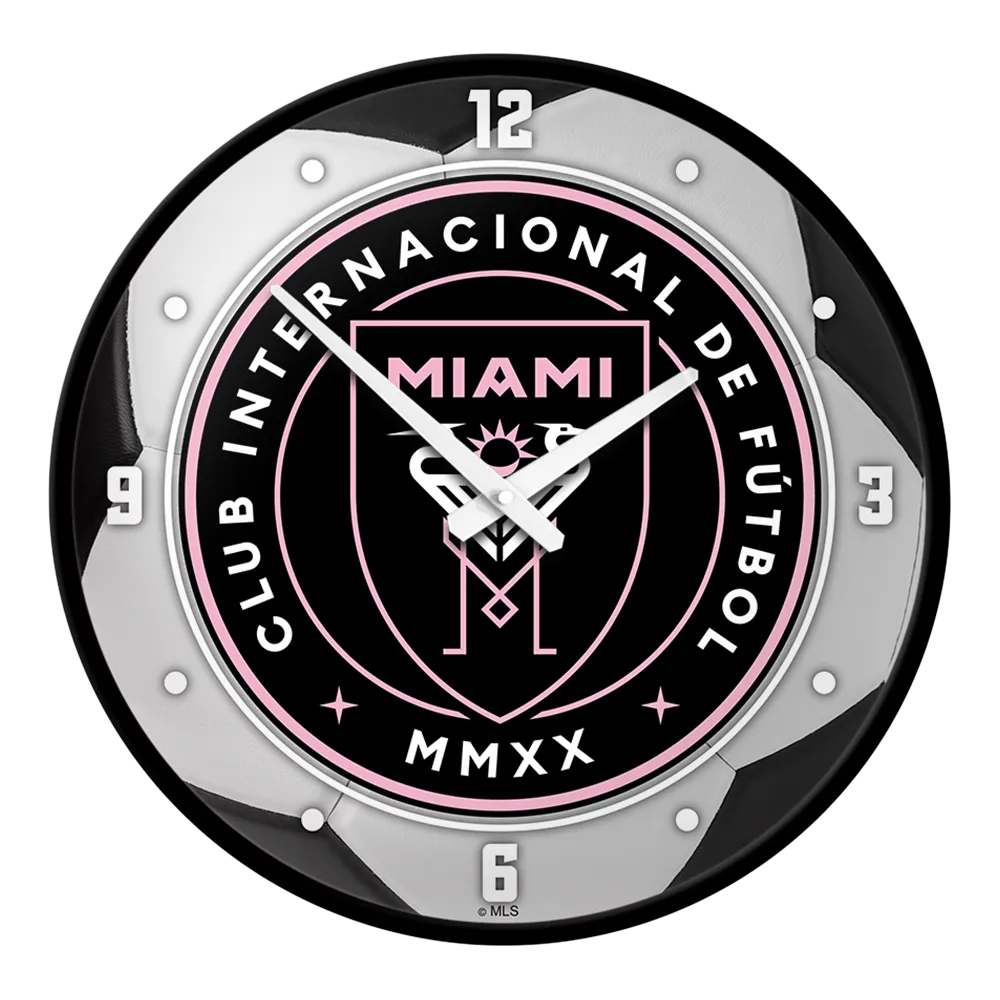 Inter Miami CF: Soccer Ball - Modern Disc Wall Clock