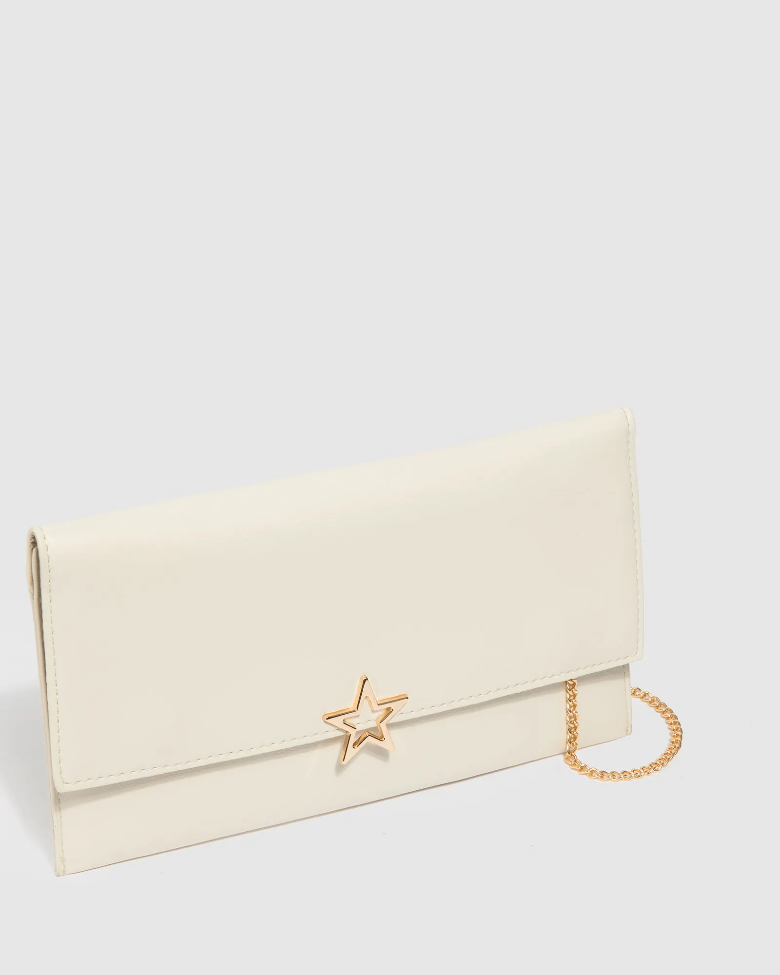 Ivory Dani Envelope Clutch Bag