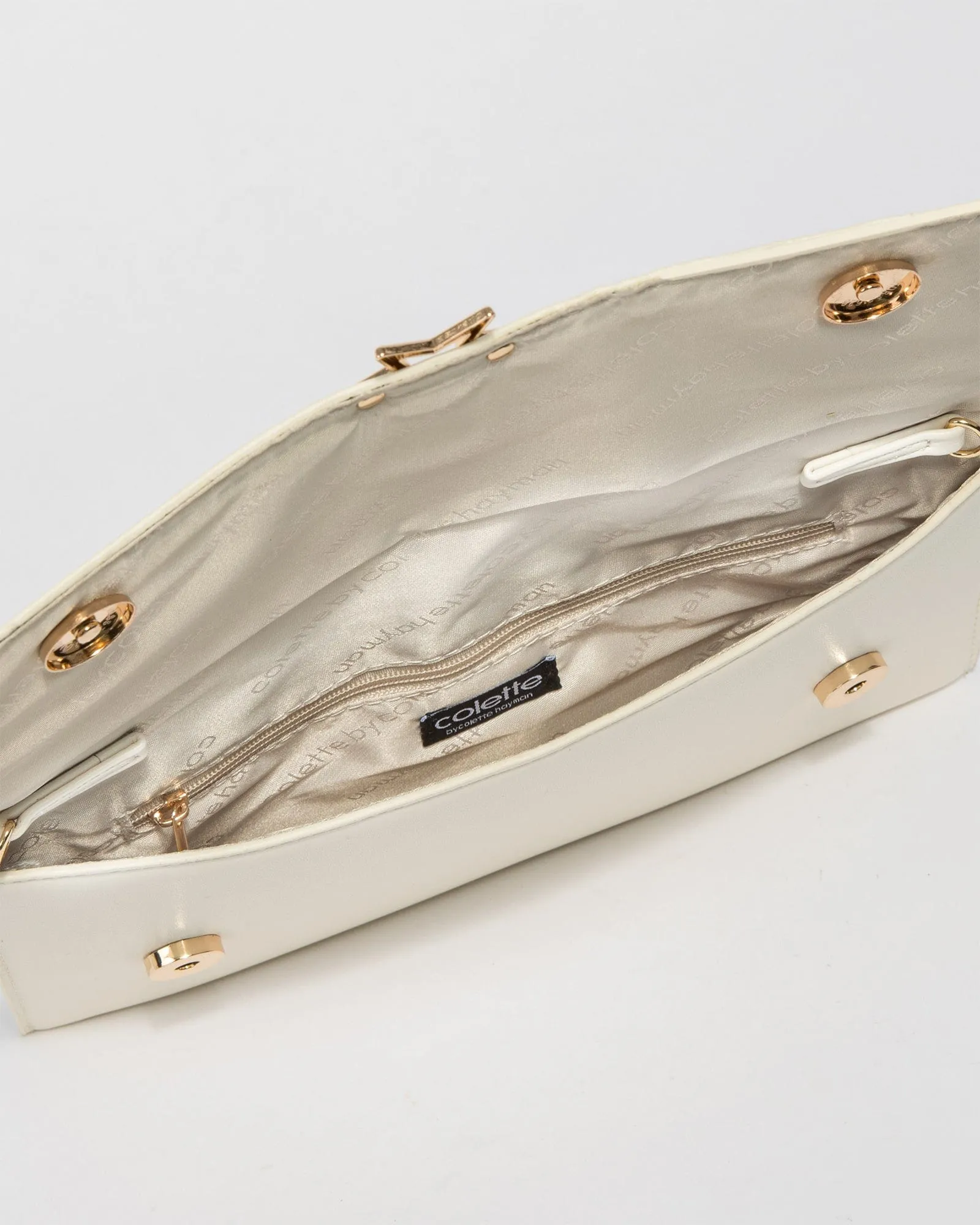 Ivory Dani Envelope Clutch Bag