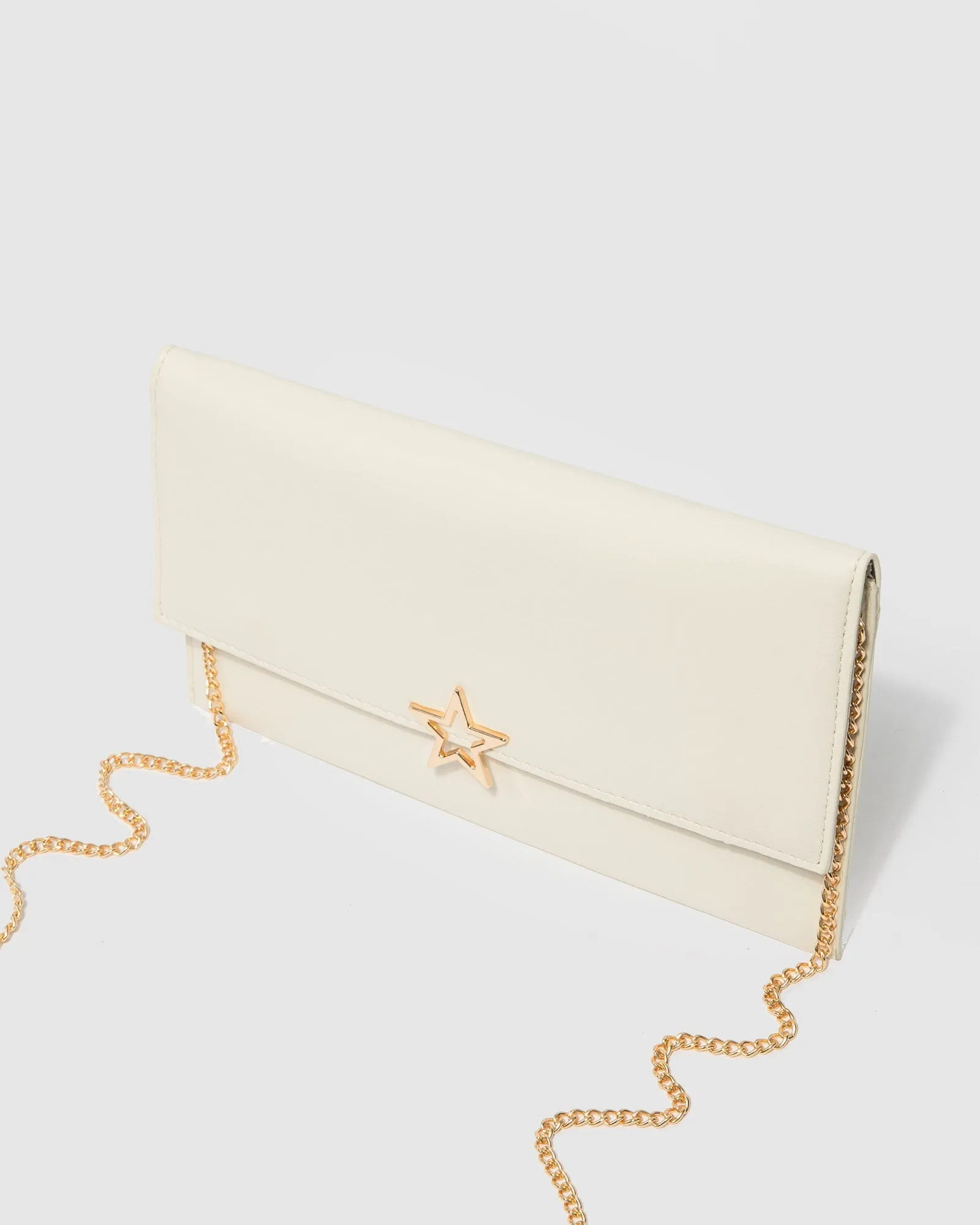 Ivory Dani Envelope Clutch Bag