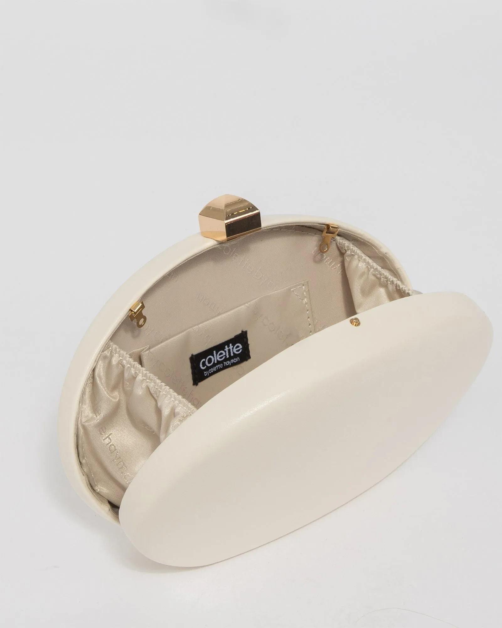 Ivory Gracie Hardcase Clutch Bag