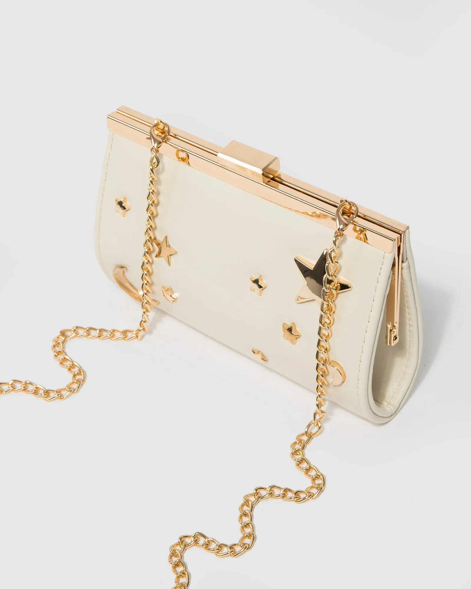 Ivory Junior Chain Handle Clutch Bag