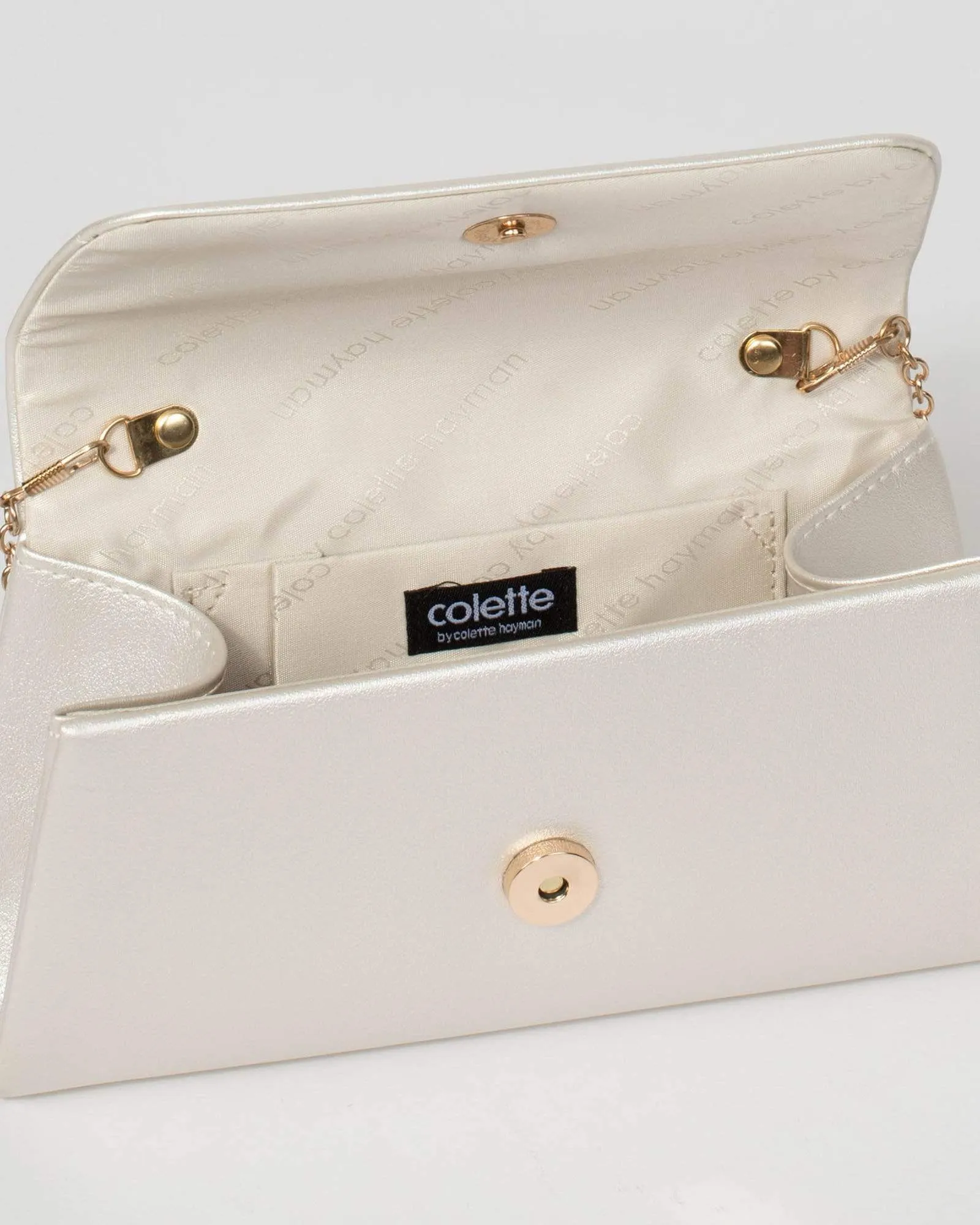 Ivory Leaha Evening Clutch Bag