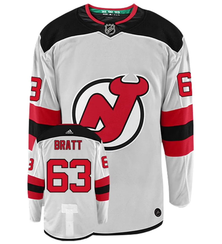 Jesper Bratt New Jersey Devils Adidas Authentic Away NHL Hockey Jersey     