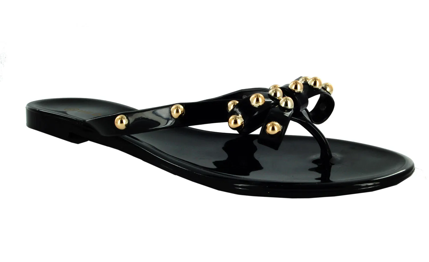 JOANIE-260 FLIP FLOP STUDDED JELLY SANDALS