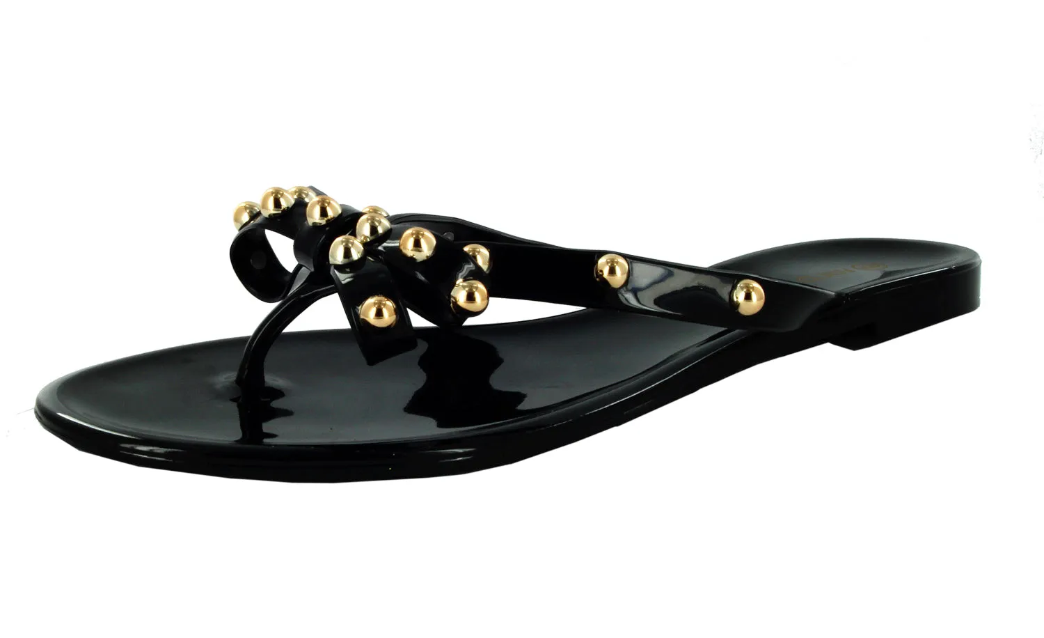 JOANIE-260 FLIP FLOP STUDDED JELLY SANDALS