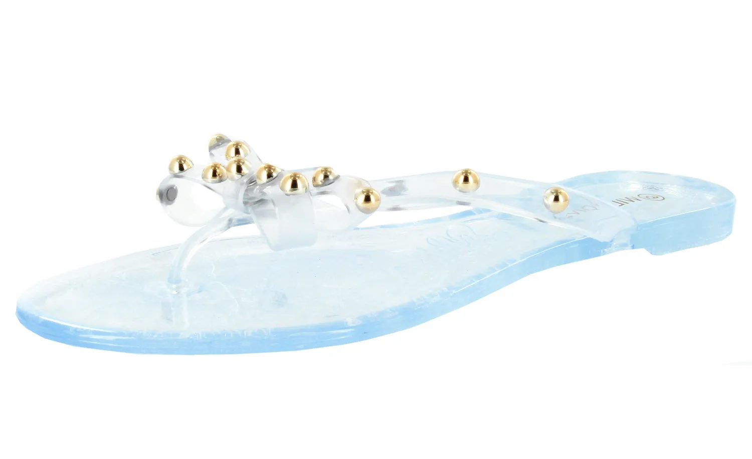 JOANIE-260 FLIP FLOP STUDDED JELLY SANDALS