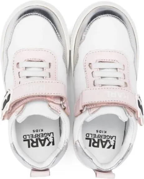 Karl Lagerfeld Kids colour-block leather sneakers White