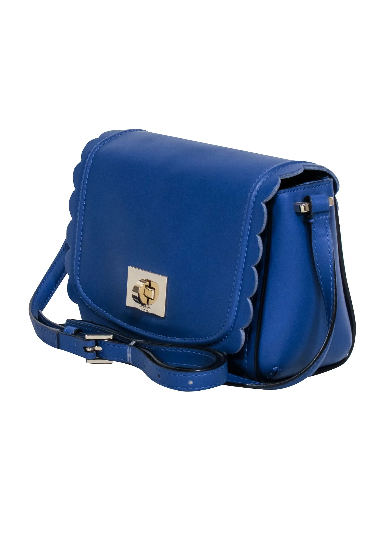 Kate Spade - Cobalt Blue Leather Scalloped Edge Crossbody Bag