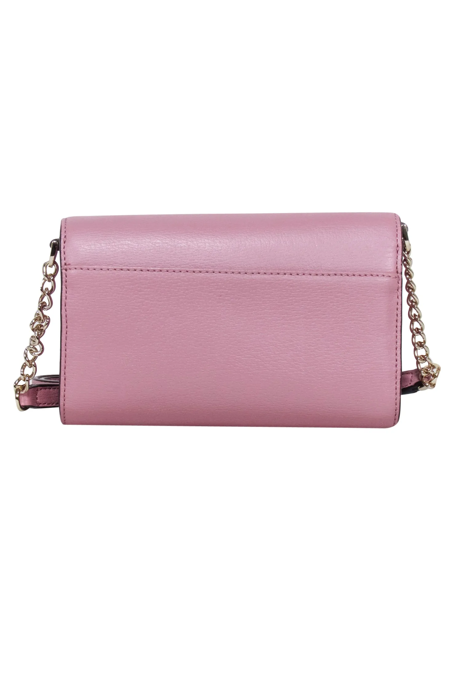 Kate Spade - Mauve Pink Leather Bow Front Flap Crossbody Bag