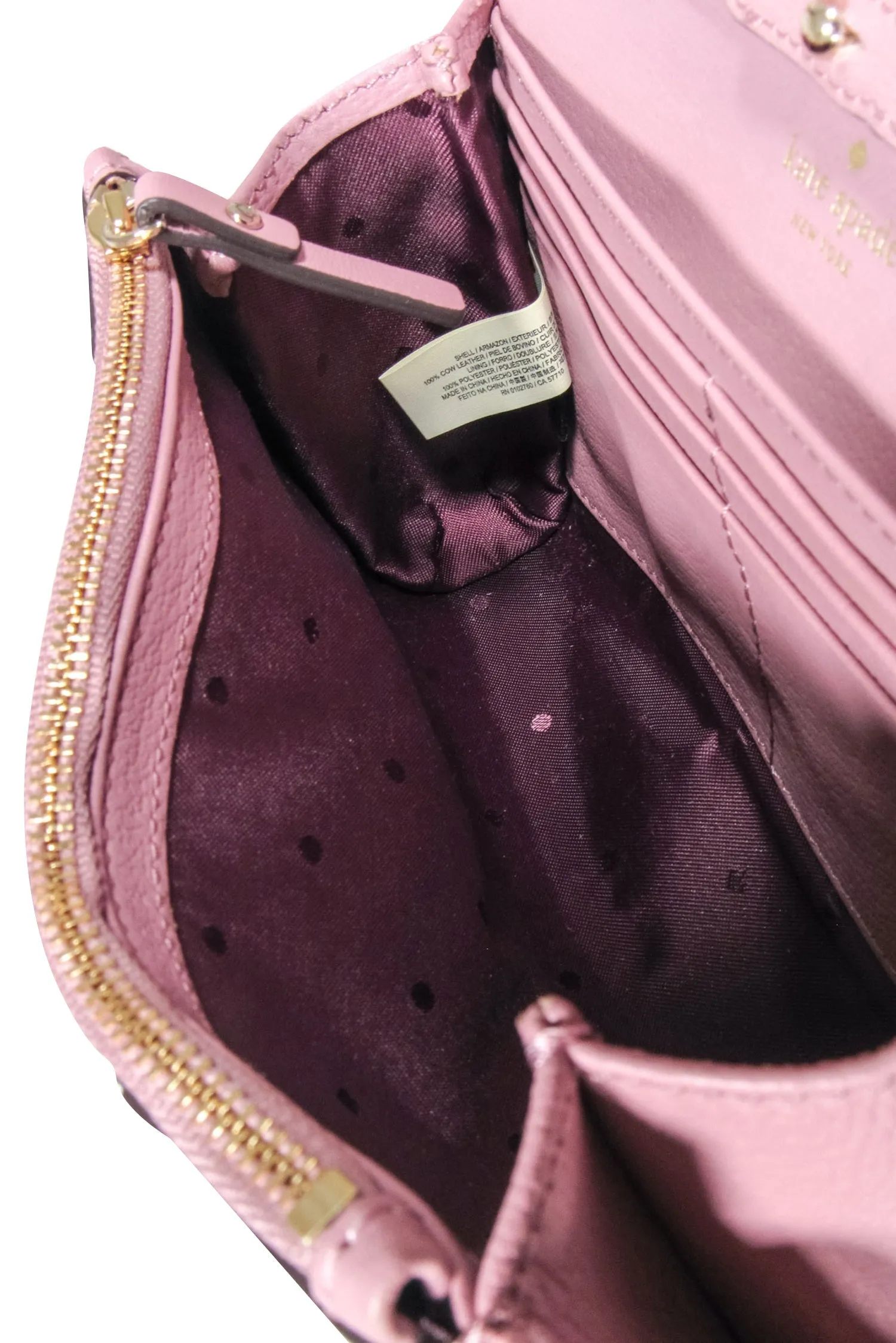 Kate Spade - Mauve Pink Leather Bow Front Flap Crossbody Bag