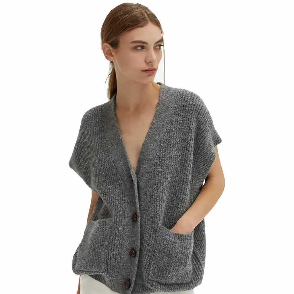 Kenzie Waffle Vest - Grey