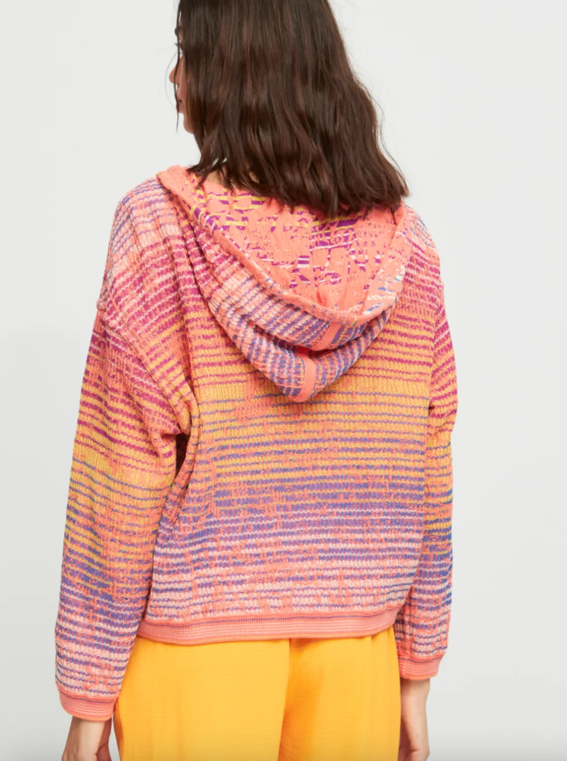 Lagos Reversible Hooded Cardigan - Coral