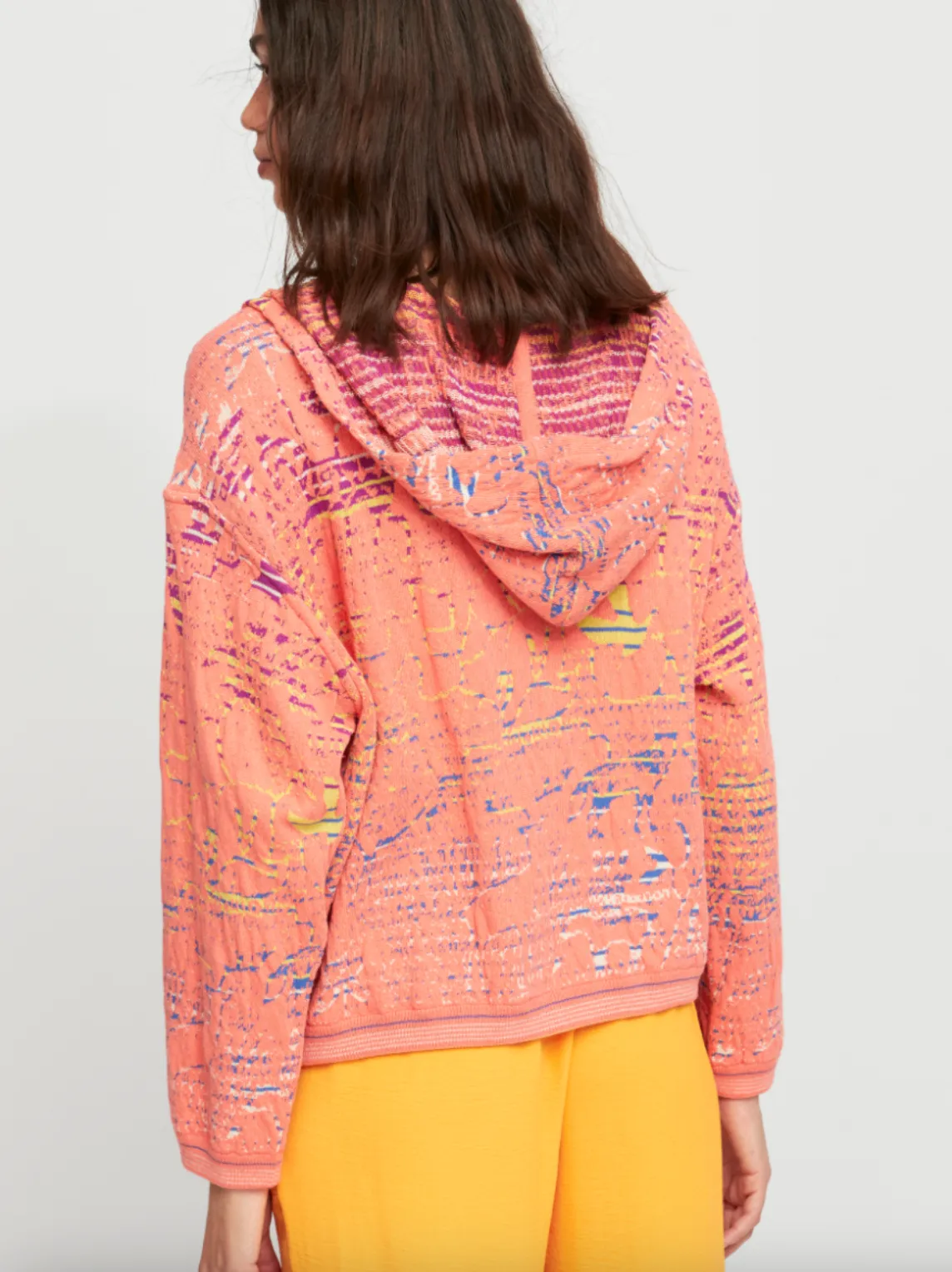 Lagos Reversible Hooded Cardigan - Coral