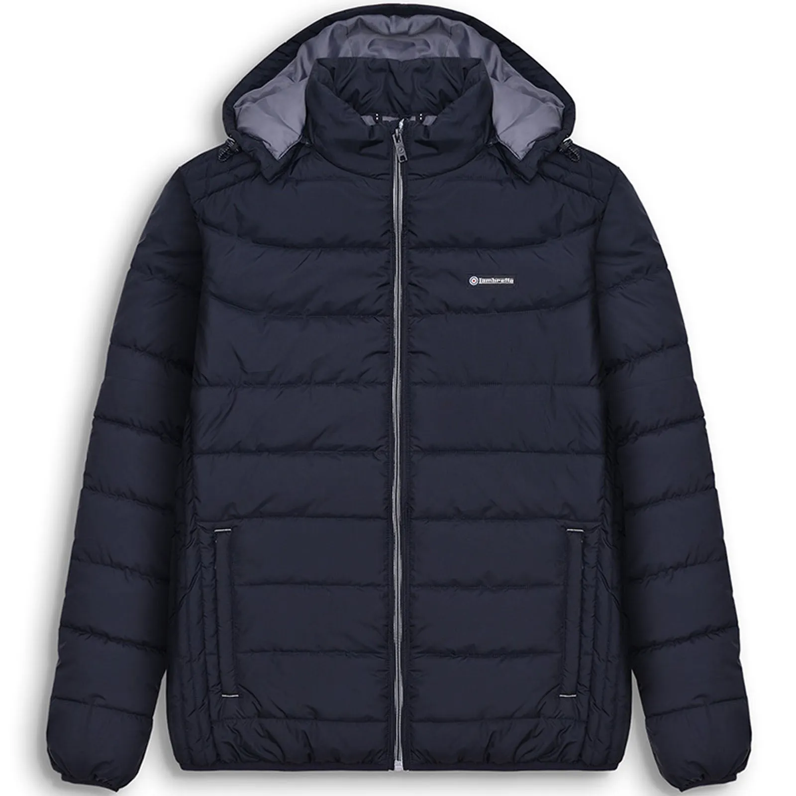 Lambretta Mens Padded Hooded Padded Puffer Jacket - Navy