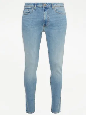 Light Wash Denim Skinny Fit Jeans | Men | George at ASDA