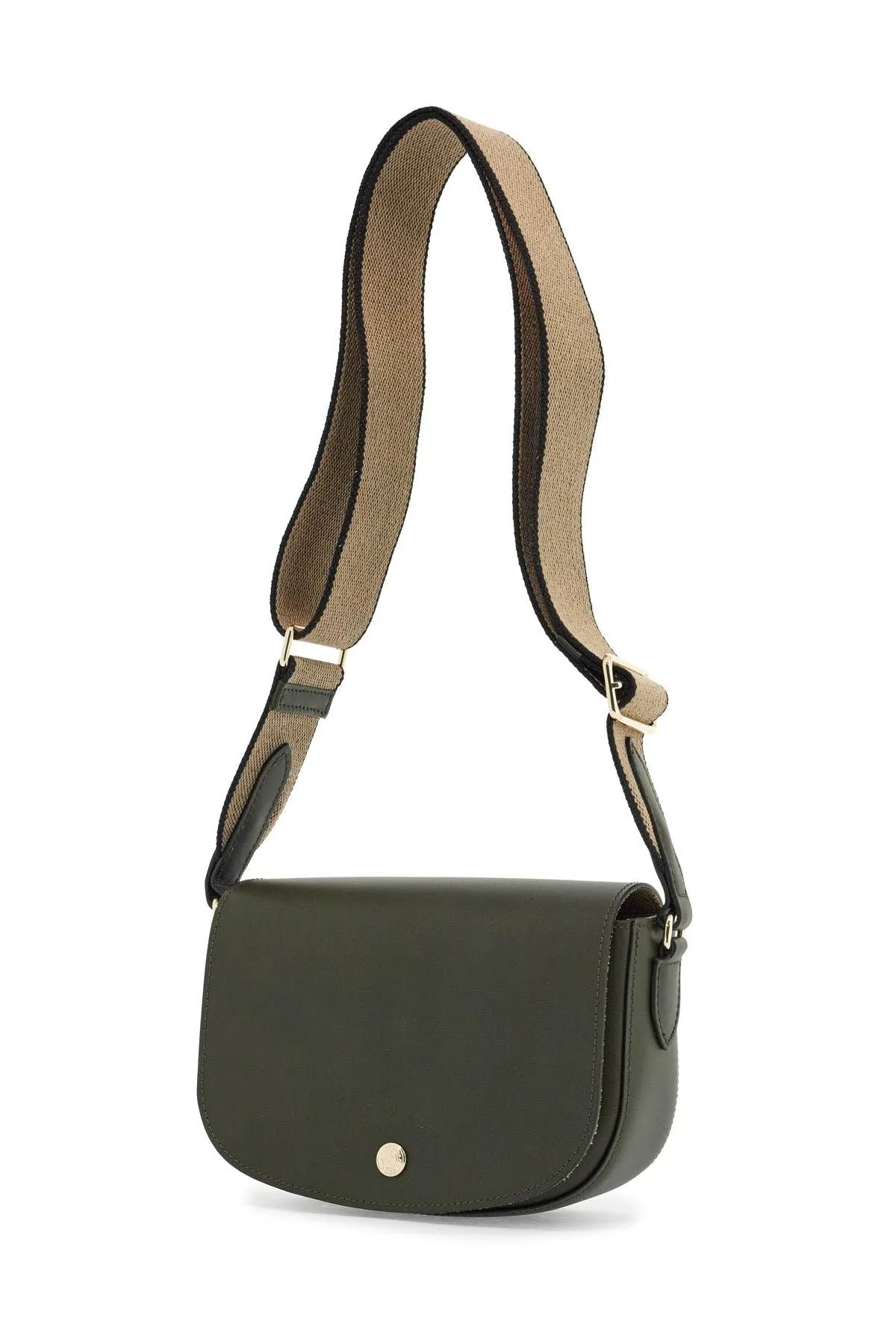 Longchamp Khaki Leather Crossbody Bag Epure With Adjustable Strap