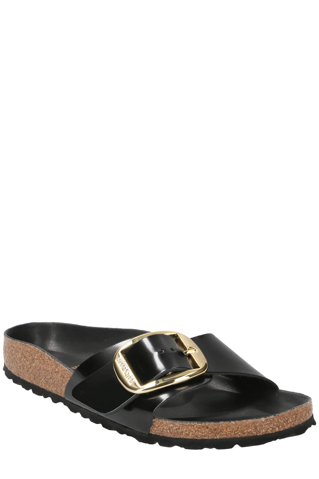 Madrid High Shine Leather Buckle-Fastened Sandals