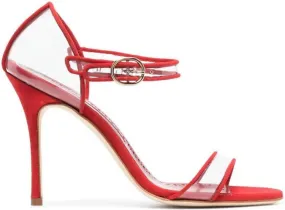 Manolo Blahnik Fersen 105mm suede sandals Red