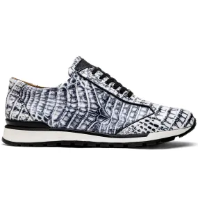 Marco Di Milano Alonzo Caiman Crocodile Sneakers Newspaper