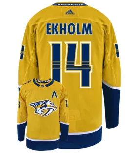 Mattias Ekholm Nashville Predators Adidas Authentic Home NHL Hockey Jersey     