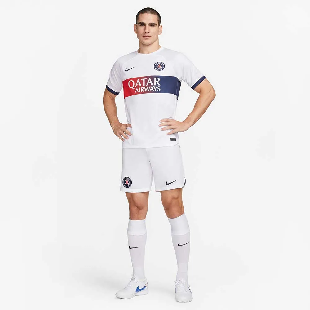 Men's Paris Saint-Germain 2023/24 Stadium Away Nike Dri-FIT Soccer Jersey - White/Midnight Navy