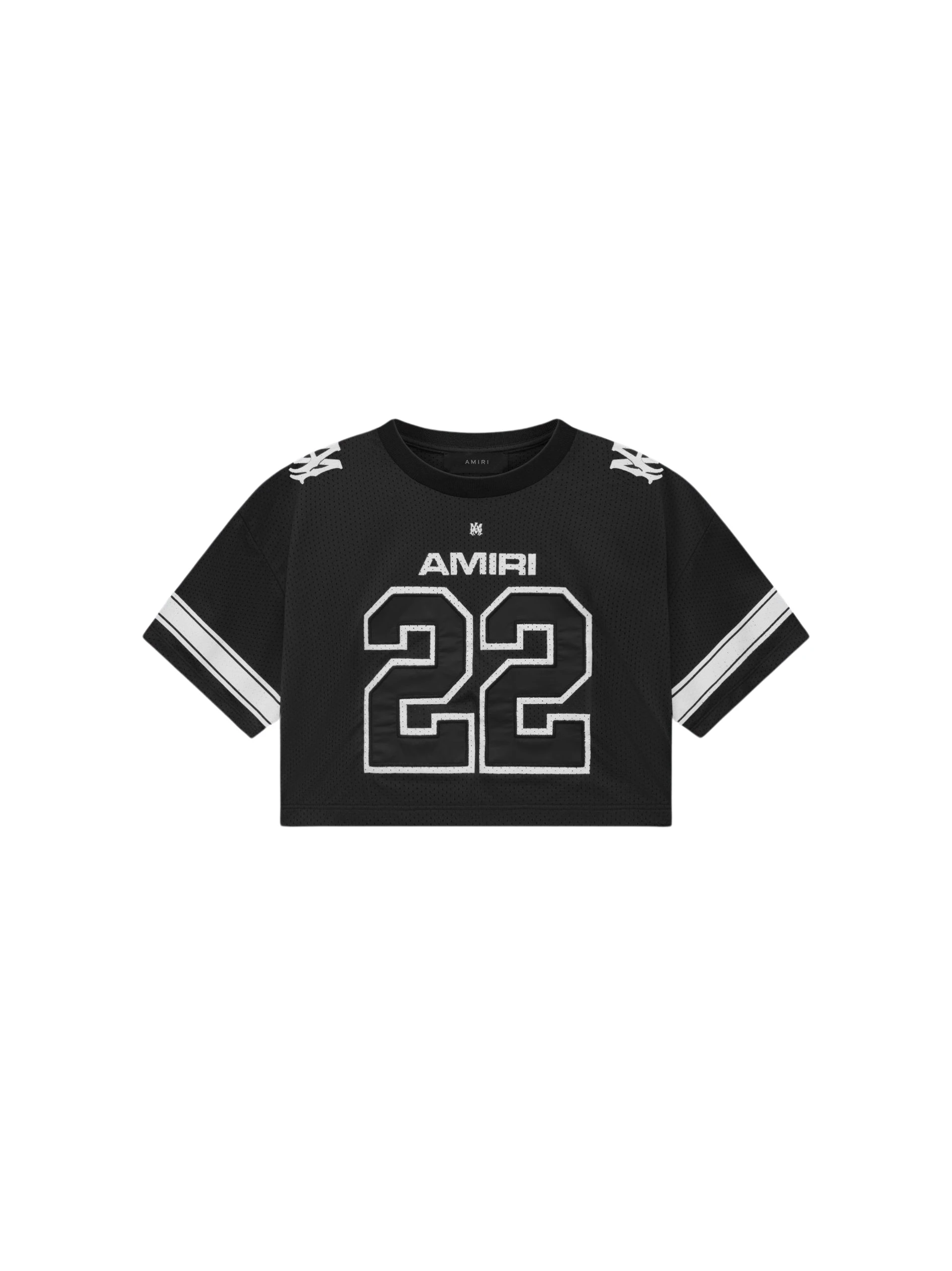 --Mesh Crop Football Black Jersey-