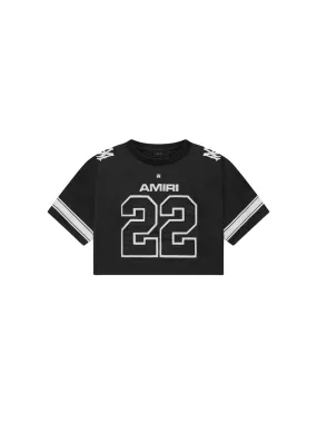 --Mesh Crop Football Black Jersey-