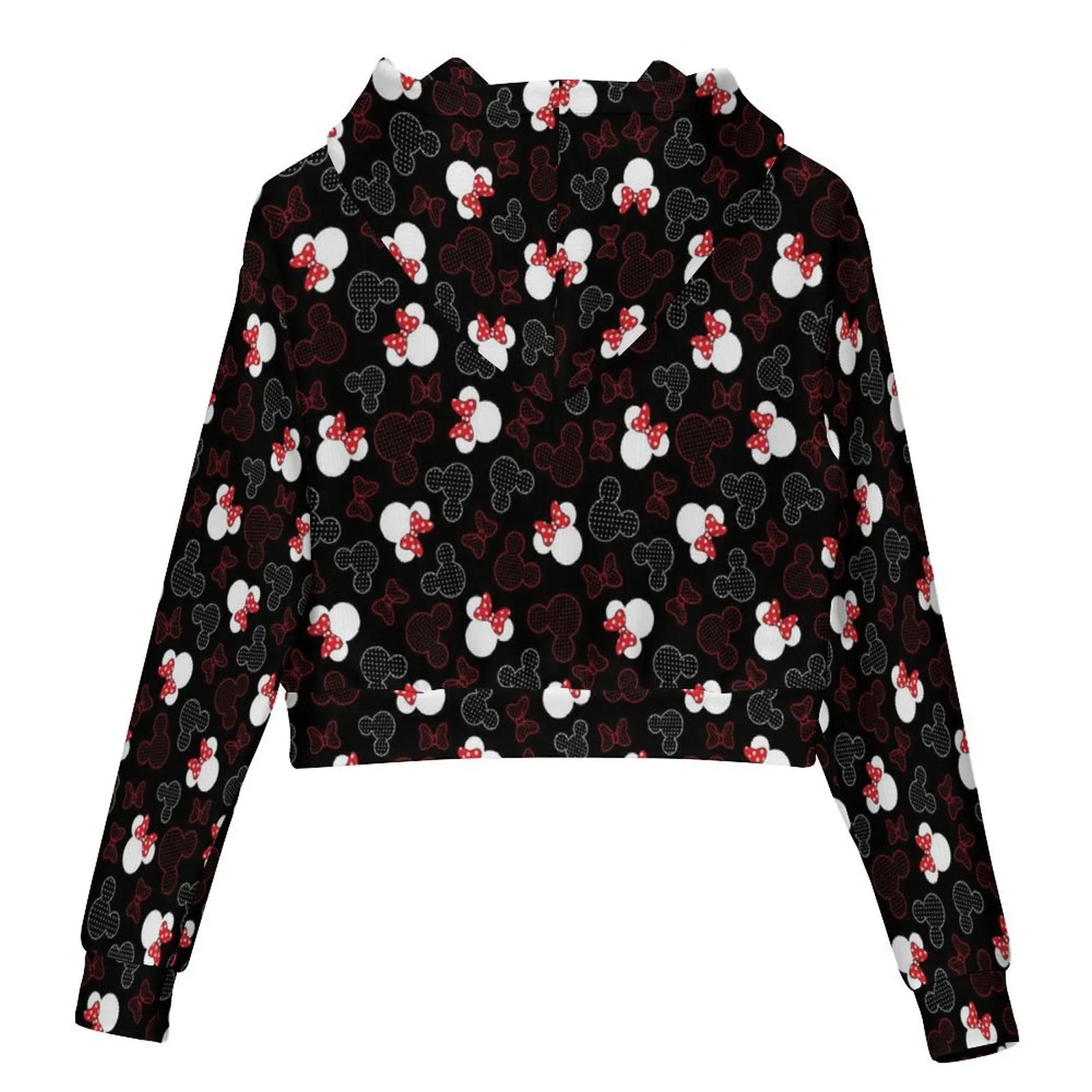 Mickey And Minnie Dots Women's Cropped Hoodie