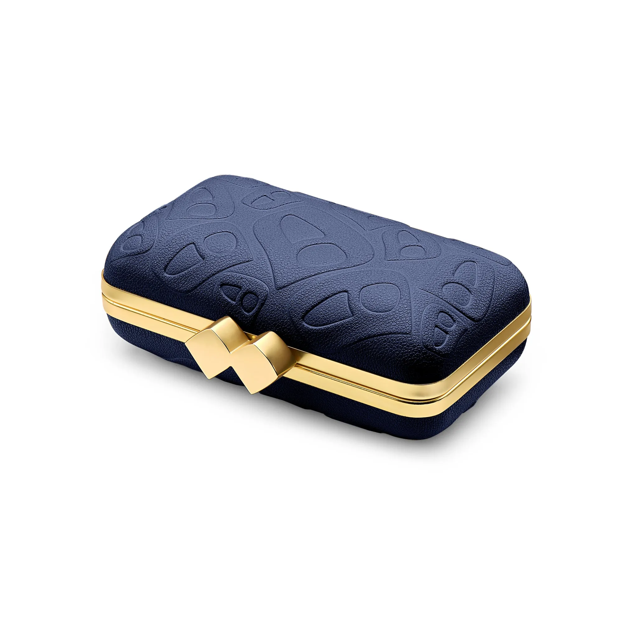 Navy Caviar Clutch